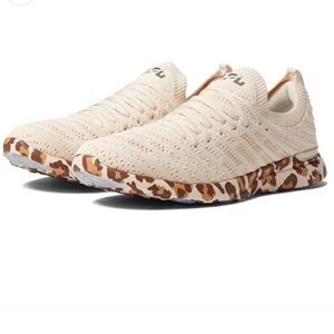 APL Women's Techloom Wave Sneakers in Warm Silk with Leopard bottoms
